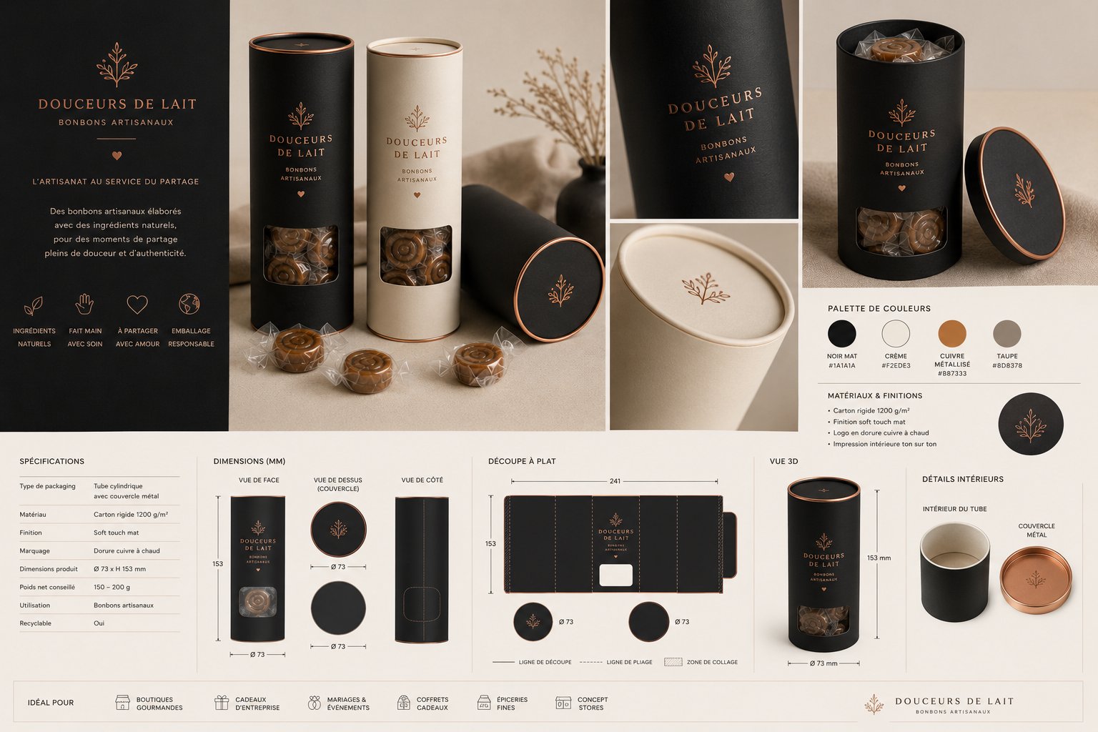 Douceurs de Lait — Tube Noir & Cuivre
