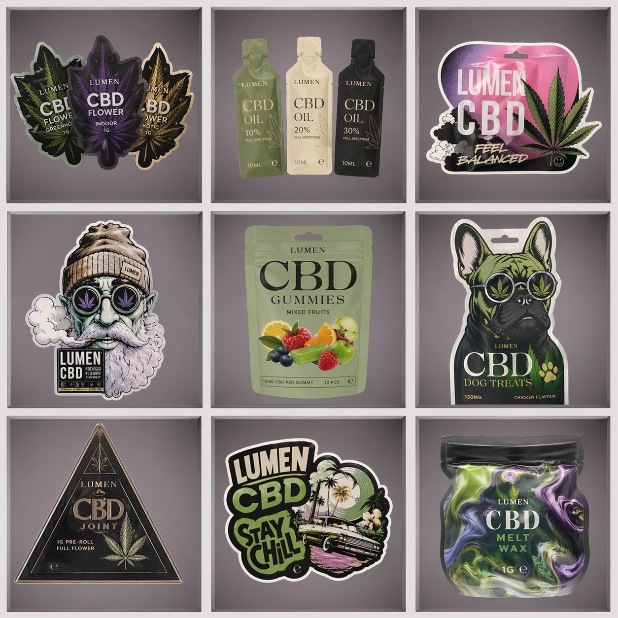 Lumen CBD Mono Neutral Sticker & Product Set