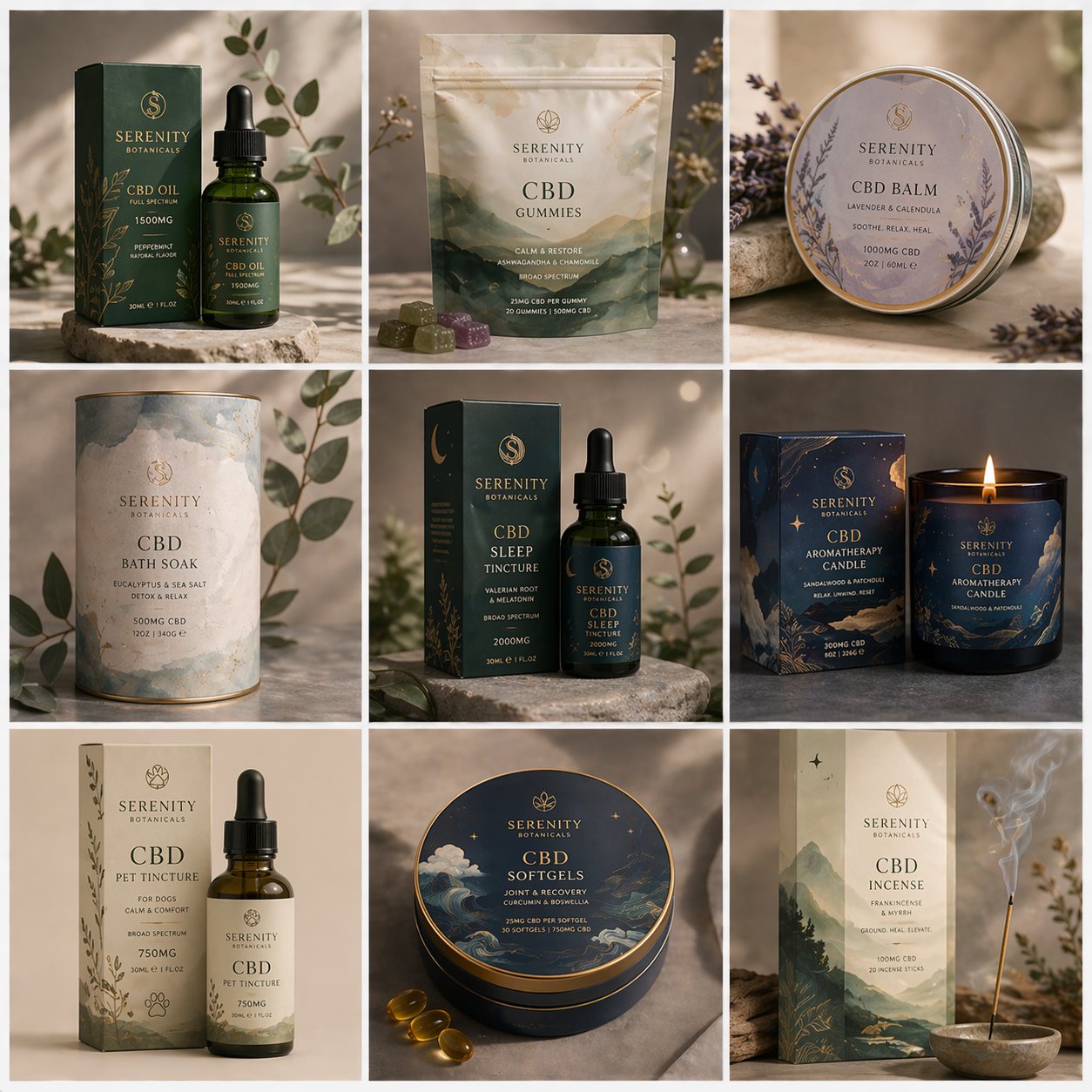 Serenity Botanicals Premium Natural CBD Line