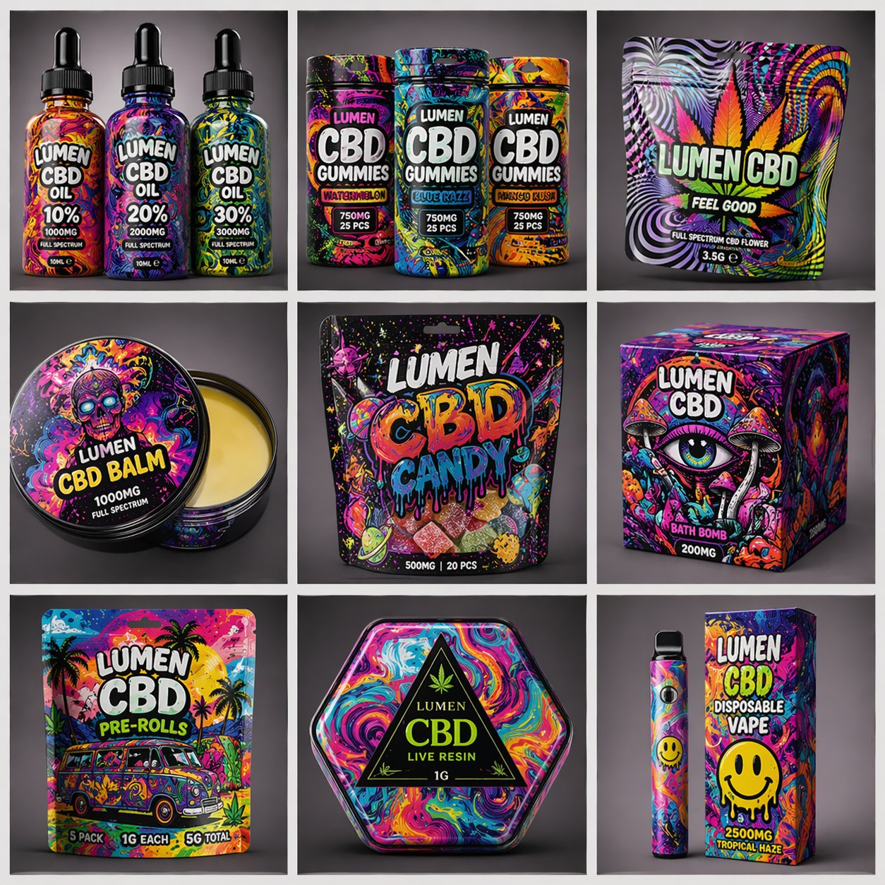 Lumen CBD Psychedelic Full Product Range