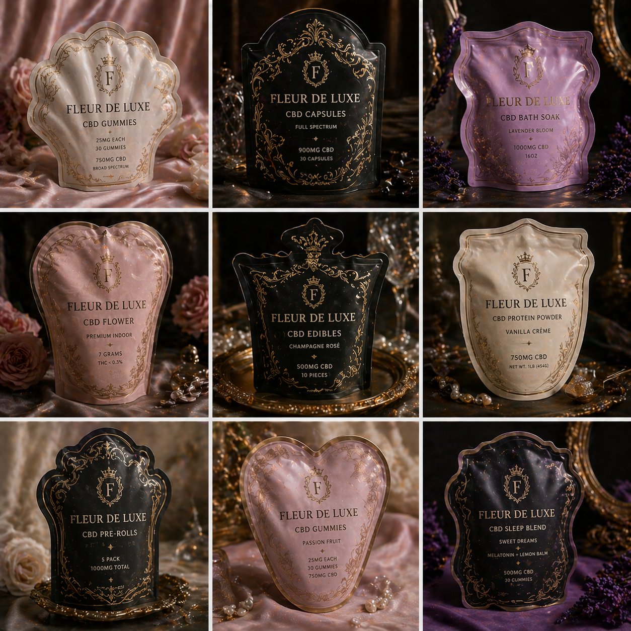 Fleur de Luxe Luxury CBD Pouch Collection